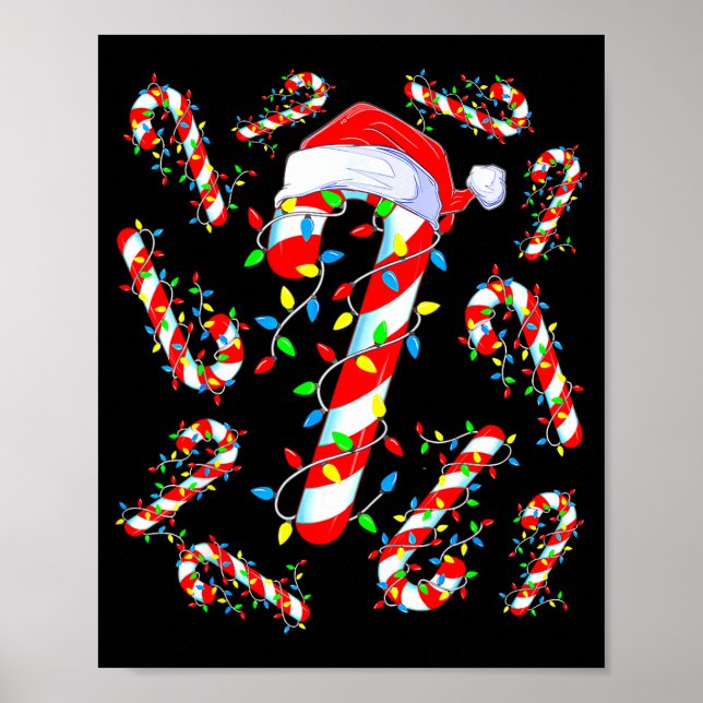 Candy Cane Crew Red And White Santa Funny Christma Poster (Framsidan)