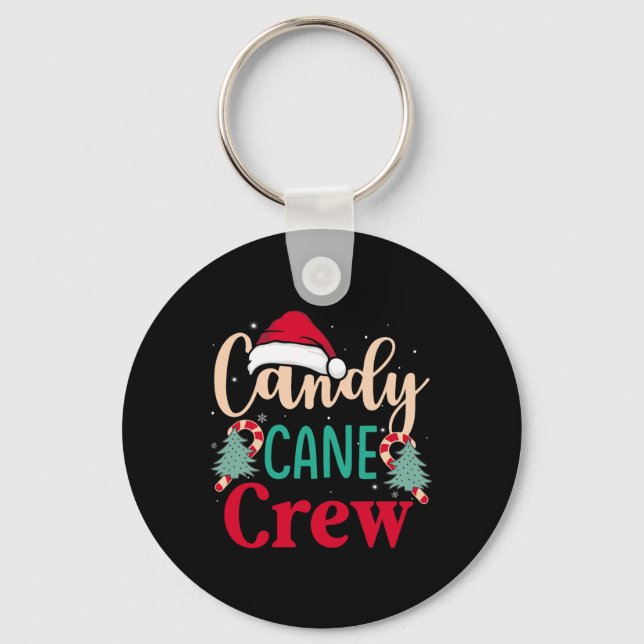 Candy cane Crew Roligt jul Candy Älskare Julafton  Nyckelring (Framsida)