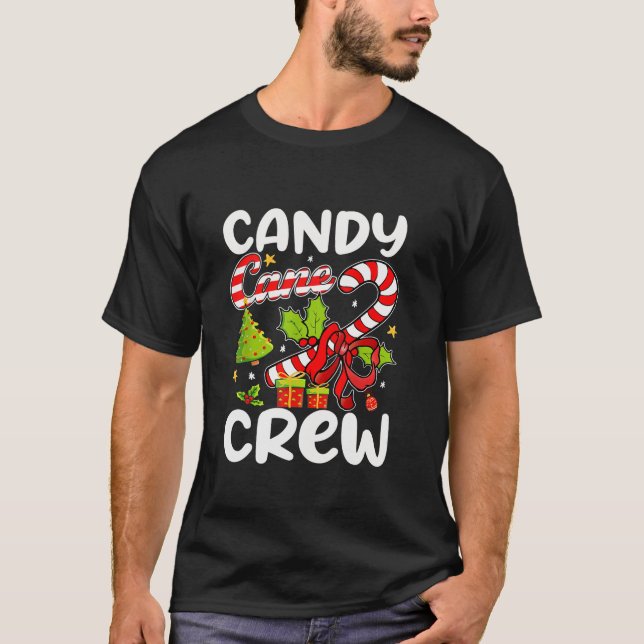 Candy cane Crew Santa jul Candy Älskare Julafton B T Shirt (Framsida)