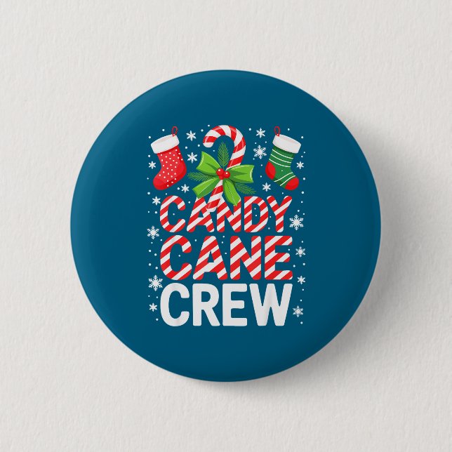 Candy Cane Crew Shirt Adult Men Women Kids Christm Knapp (Framsida)
