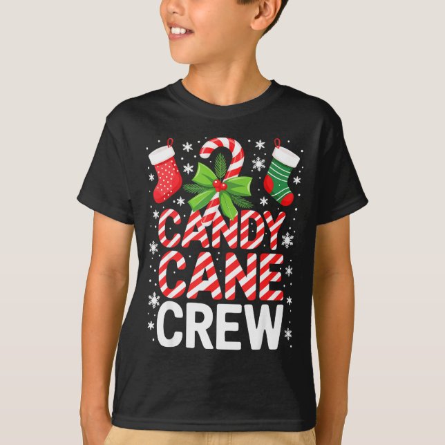 Candy Cane Crew Shirt Adult Men Women Kids Christm T Shirt (Framsida)
