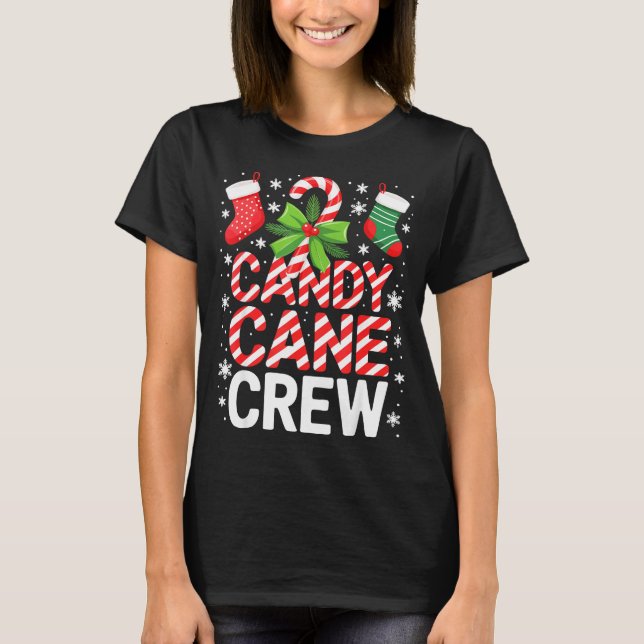 Candy Cane Crew Shirt Adult Men Women Kids Christm T Shirt (Framsida)