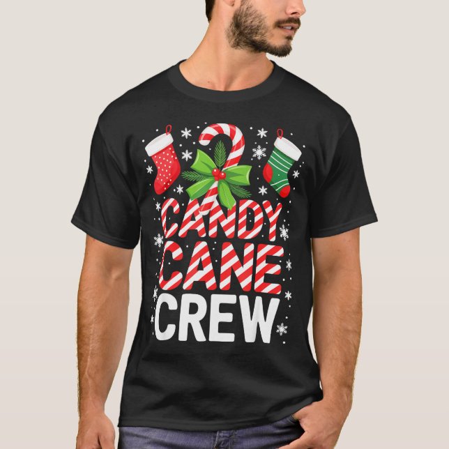 Candy Cane Crew Shirt Adult Men Women Kids Christm T Shirt (Framsida)