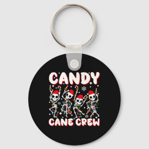 Candy Cane Crew Skelett Julgodis Älskare Xma Nyckelring