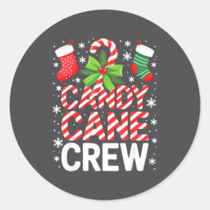 Candy Cane Crew Tröja Vuxna Män Kvinnor Barn Jul Runt Klistermärke