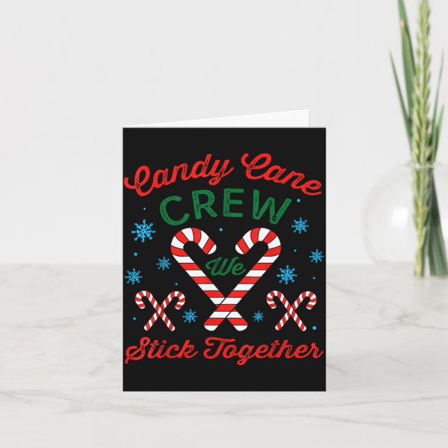 Candy Cane Crew We Stick Together Christmas Costum Kort (Framsida)