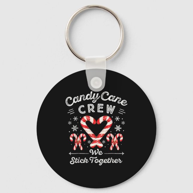 Candy Cane Crew We Stick Together Christmas Costum Nyckelring (Framsida)