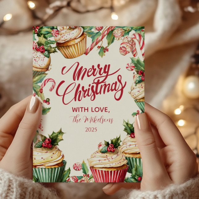 Candy cane Cupkakjuljul Julkort (Skapare uppladdad)