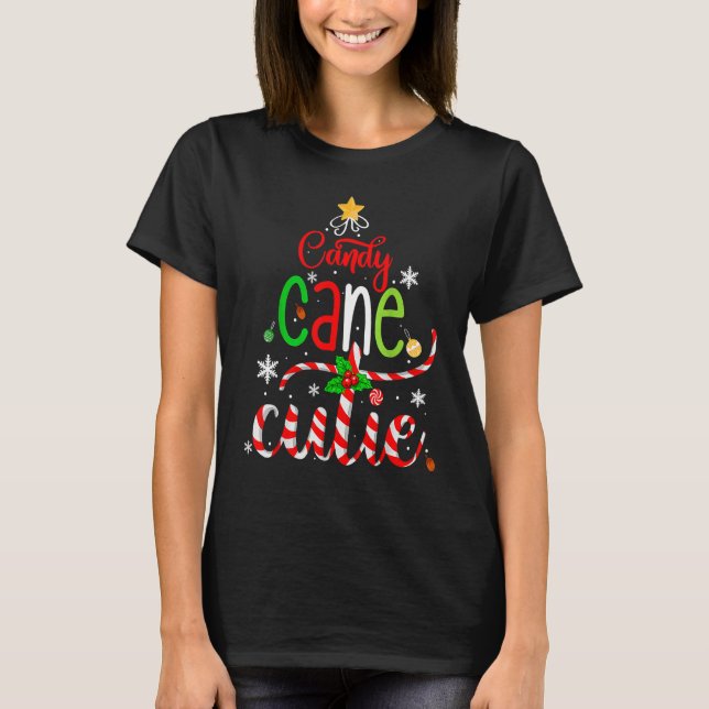 Candy Cane Cutie  Christmas Boys Girls Kids Xmas P T Shirt (Framsida)