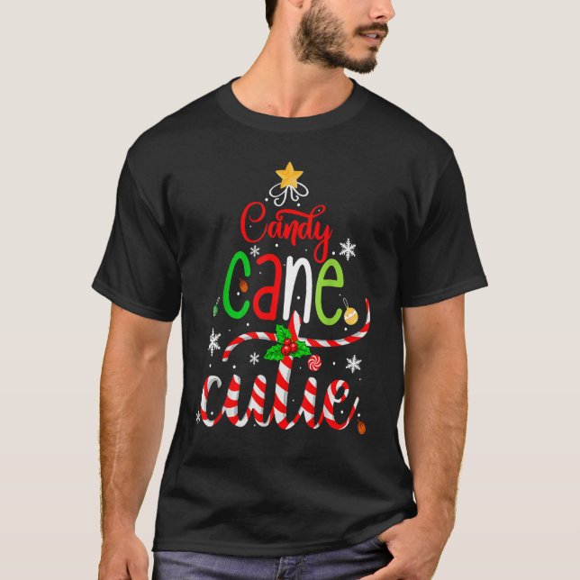 Candy Cane Cutie  Christmas Boys Girls Kids Xmas P T Shirt (Framsida)