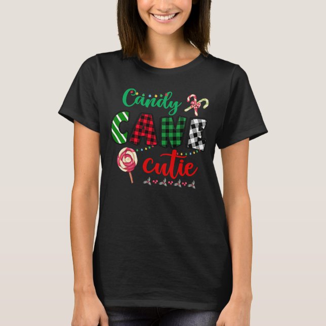Candy Cane Cutie Christmas Stocking Stuffer  Kids T Shirt (Framsida)