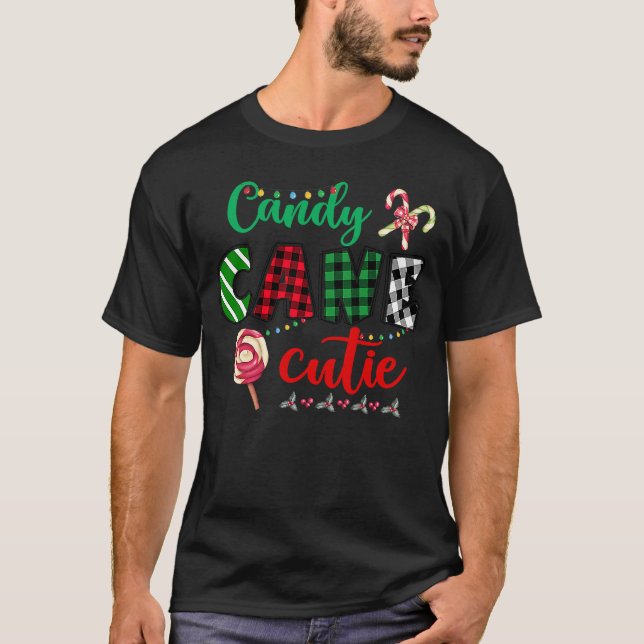 Candy Cane Cutie Christmas Stocking Stuffer  Kids T Shirt (Framsida)