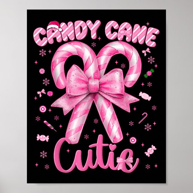 Candy cane Cutie Coquette Pajamas Pjs jul Xm Poster (Framsidan)