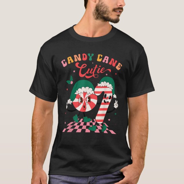 Candy Cane Cutie Funny Candy Cane Crew Xmas Candy  T Shirt (Framsida)
