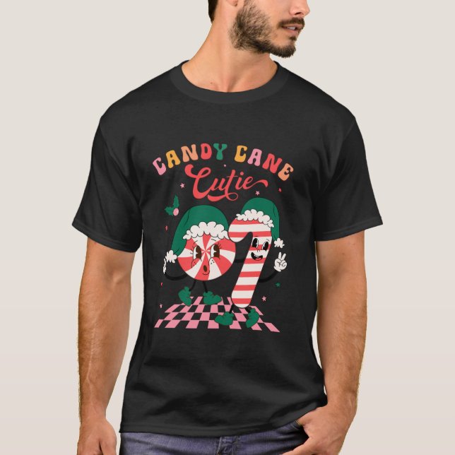 Candy Cane Cutie Funny Candy Cane Crew Xmas Candy  T Shirt (Framsida)