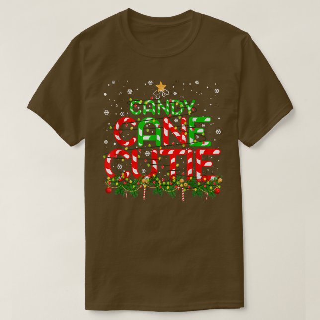 Candy cane Cutie Julgran Julafton Pajama T Shirt (Design framsida)