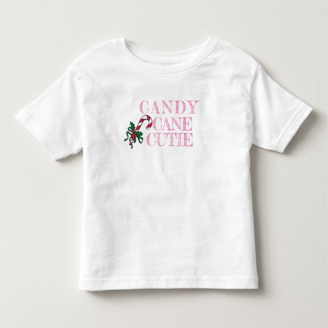 Candy cane Cutie-julskeppet för barn småbarn T Shirt (Framsida)