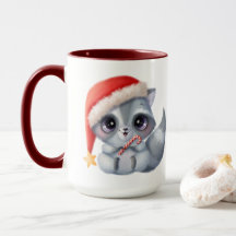 Candy cane Cutie Raccoon julkaffe Mugg
