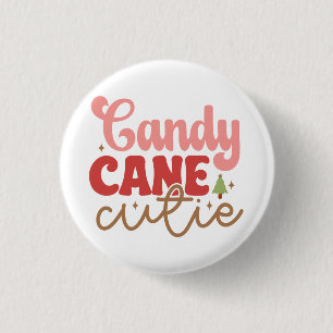 Candy cane Cutie Retro Groovy-Helgdagarna i julaft Knapp