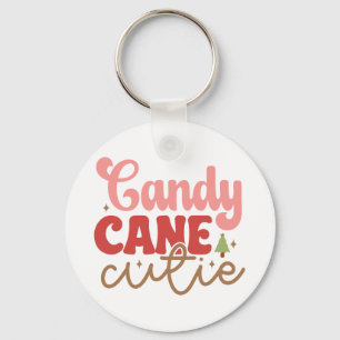 Candy cane Cutie Retro Groovy-Helgdagarna i julaft Nyckelring