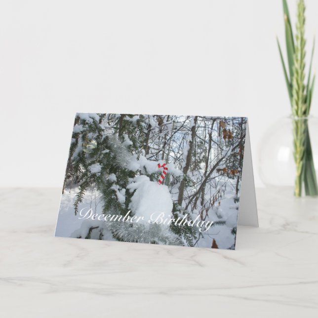 Candy cane Dekoration-decemberfödelsedagen Kort (Framsida)