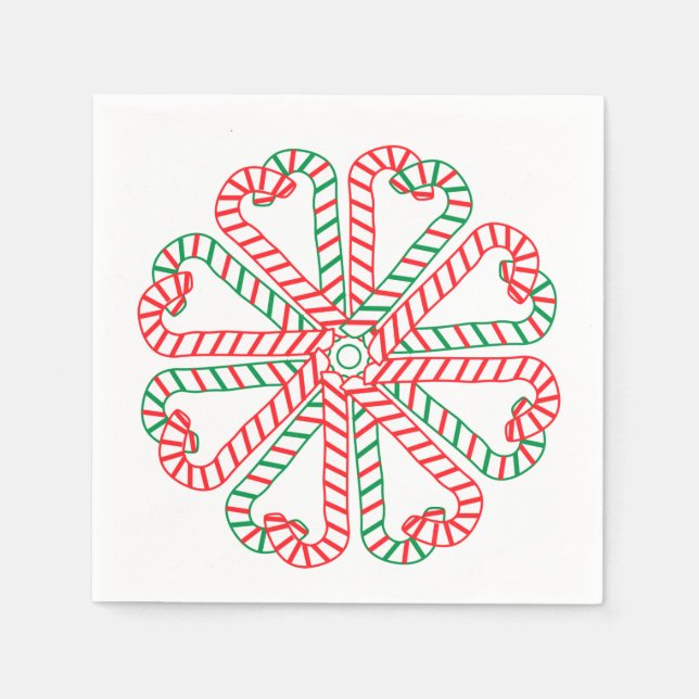 Candy cane Design Napkin Pappersservett (Framsidan)