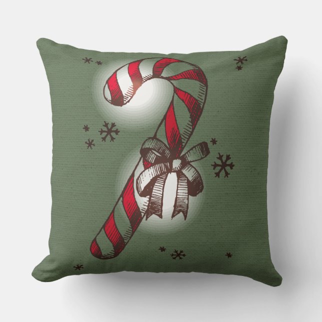 Candy cane/Dove Linen-julklapp Kudde (Framsida)