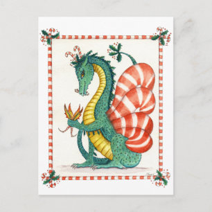 candy cane Dragon - vykort
