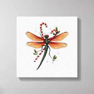 Candy Cane Dragonfly Canvastryck