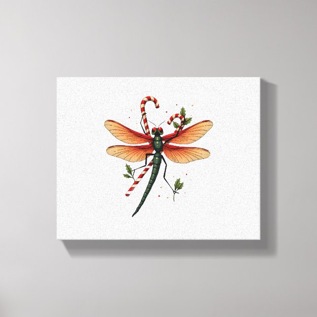 Candy cane Dragonfly Canvastryck (Framsida)