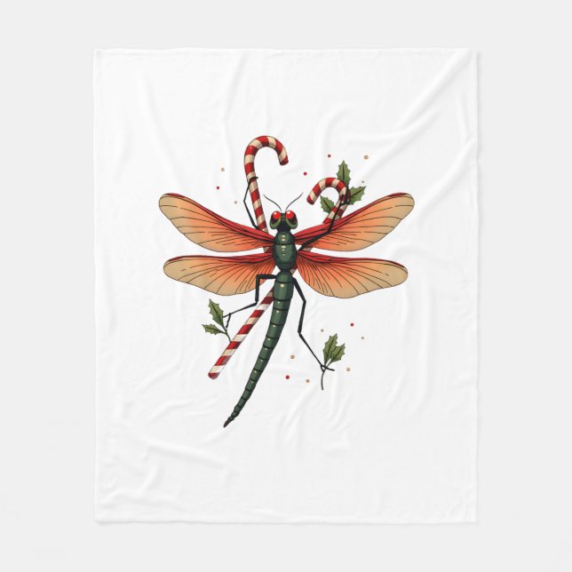 Candy cane Dragonfly Fleecefilt (Framsidan)