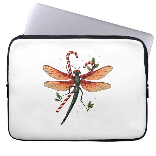 Candy cane Dragonfly Laptop Fodral (Framsidan)