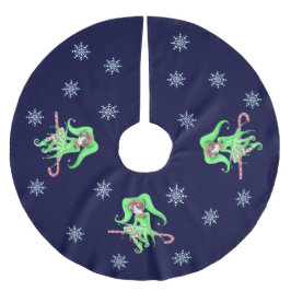 Candy cane Elf Julgran Skirt Julgransmatta Borstad Polyester