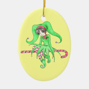 Candy cane Elf Ornament