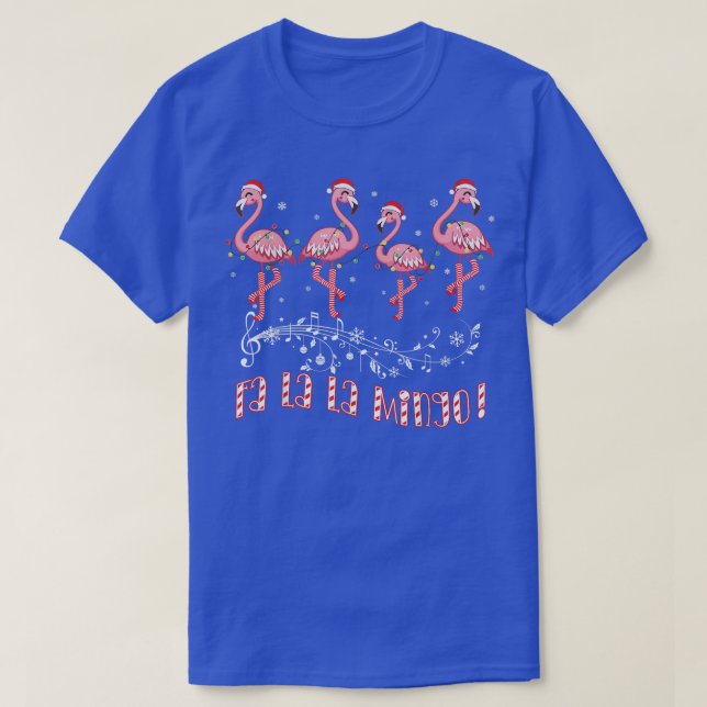 Candy Cane Flamingoes Fa La La MINGO Flamingo Chri T Shirt (Design framsida)
