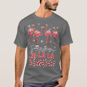 Candy cane Flamingoes Fa La Mingo Flamingo Chri T Shirt