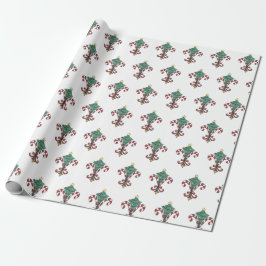 Candy cane Fleur de Lis Wrapping Papper Presentpapper