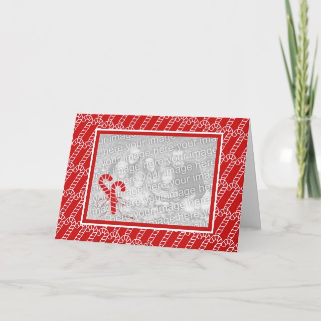 Candy cane-fotokort helgkort (Framsida)