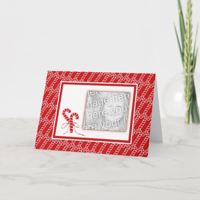 Candy cane-fotokort helgkort (Framsida)