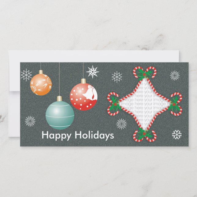 Candy cane-fotokort julkort (Framsida)