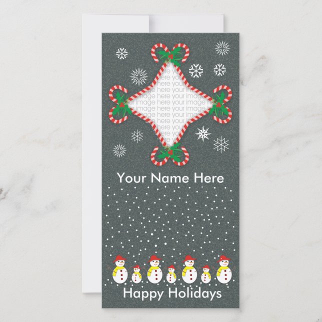 Candy cane-fotokort julkort (Framsida)