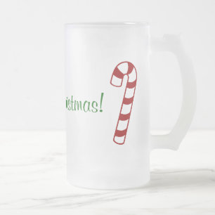 Candy cane frostat ölglas