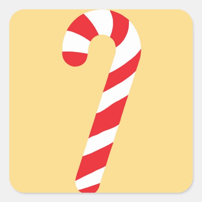 Candy cane fyrkantigt klistermärke (Framsida)