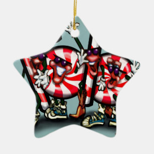 Candy cane Gang Julgransprydnad Keramik