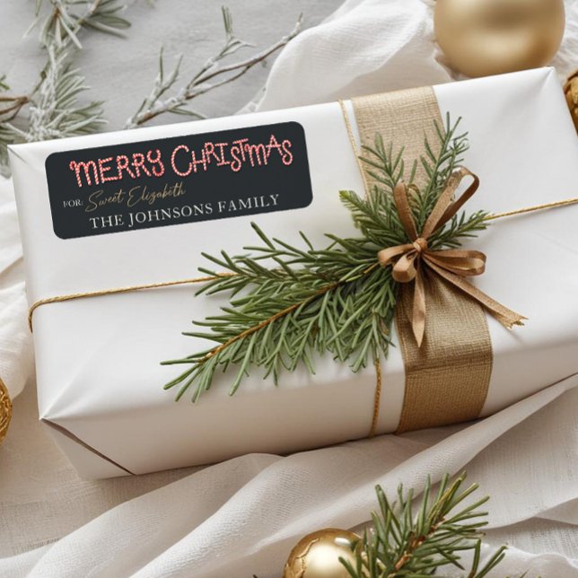 Candy cane God jul Gift-etikett Returadress Etikett (Christmas Tag)