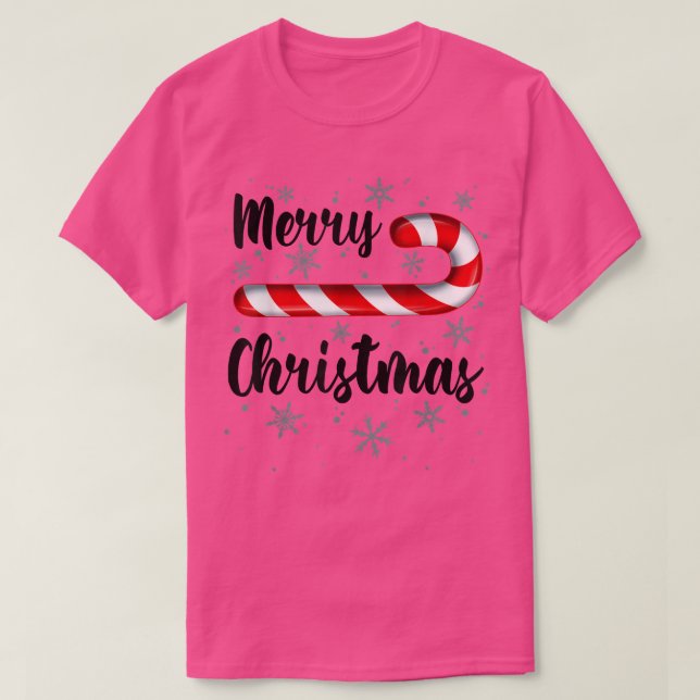 Candy cane God jul Red and White Candy Sno T Shirt (Design framsida)