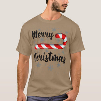 Candy Cane God Jul Röd och Vit Godis Snö T Shirt
