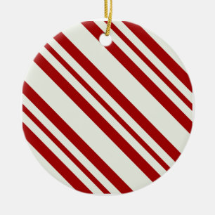 Candy cane görad randig julprydnad julgransprydnad keramik