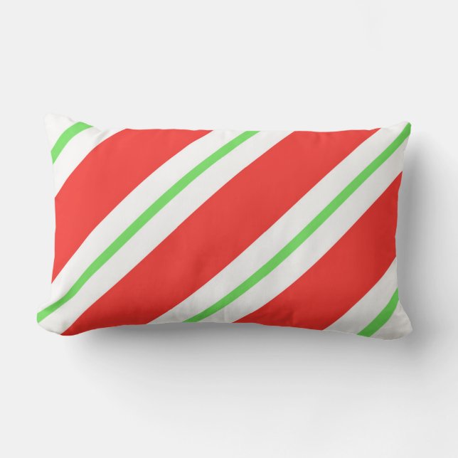 Candy cane görar randig dekorativ kudde (Framsida)