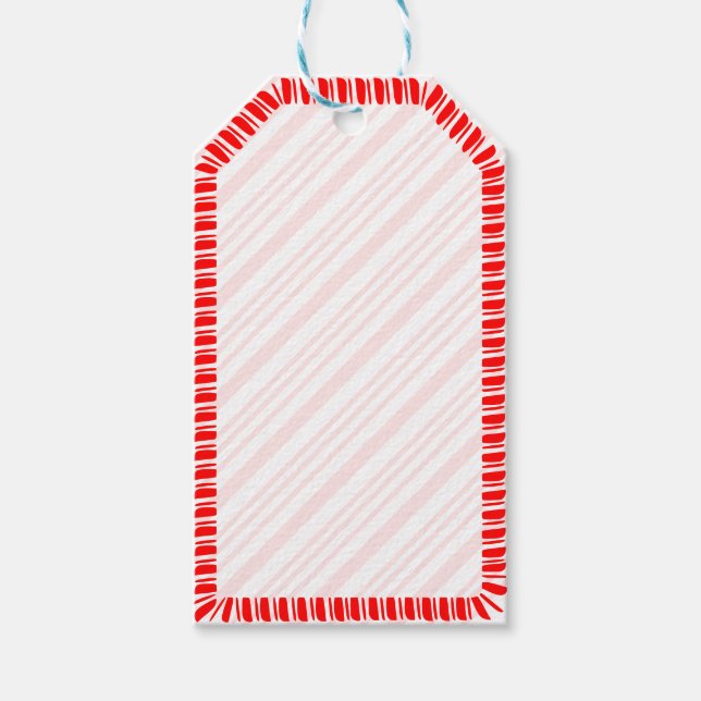 Candy cane Gräns, tom jul-Anpassningsbar Presentetikett (Framsidan)